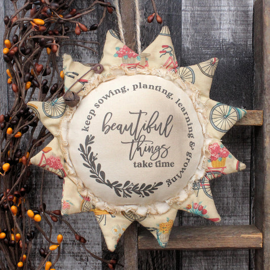 Grungy Sunflower Ornament Beautiful Things Take Time