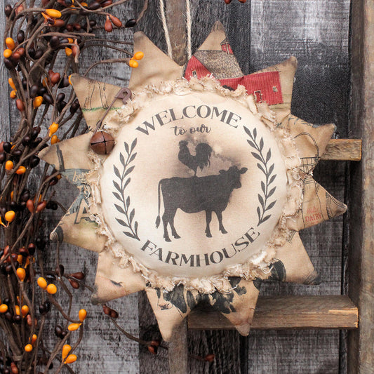 Grungy Sunflower Ornament Farmhouse Welcome