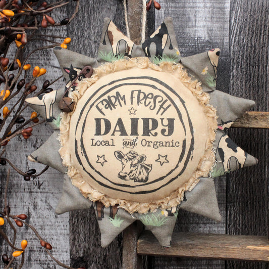 Grungy Sunflower Ornament Farm Fresh Dairy