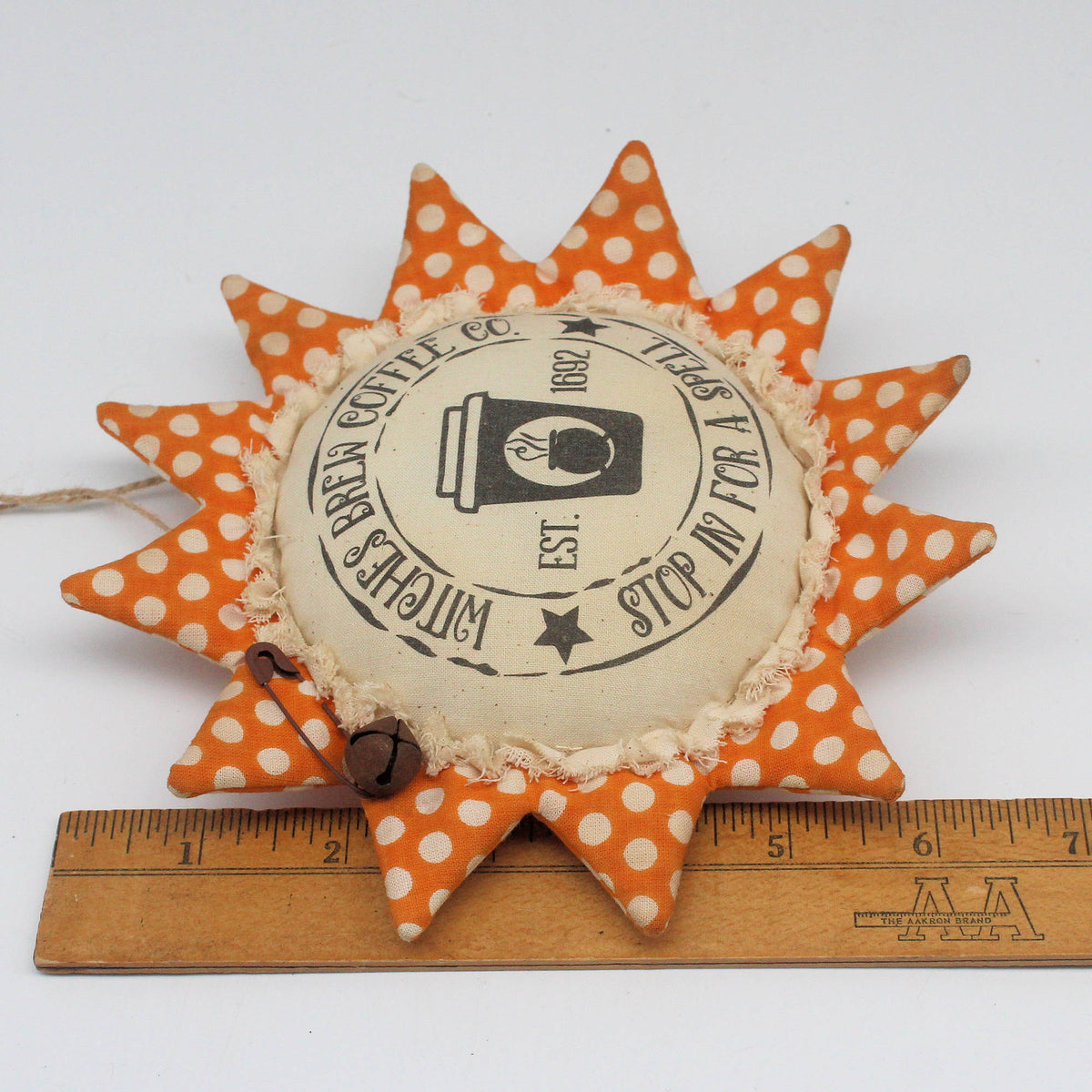Primitive Halloween Sunflower Ornament - Witches Brew Coffee