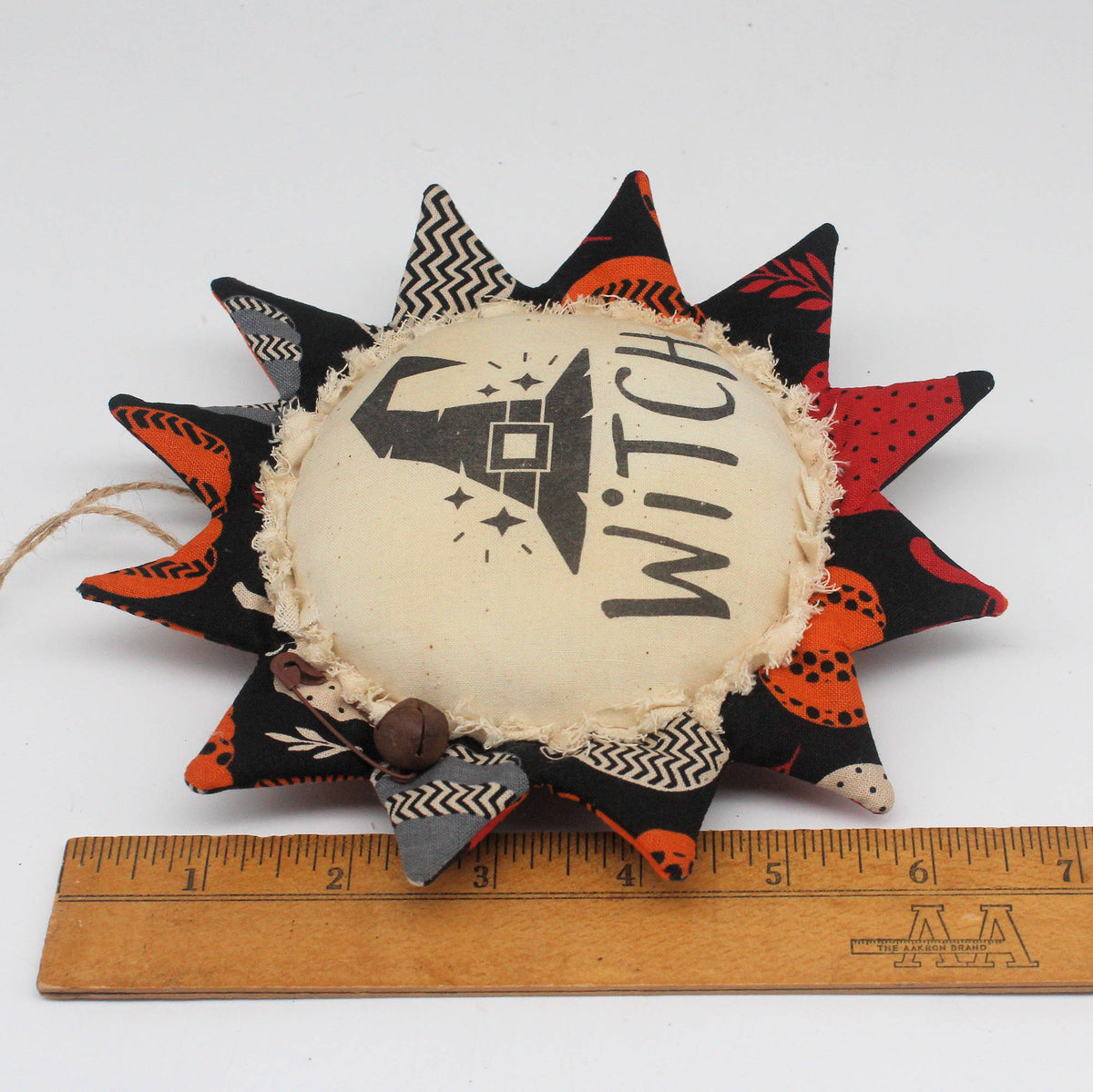 Primitive Halloween Sunflower Ornament - Witch Hat