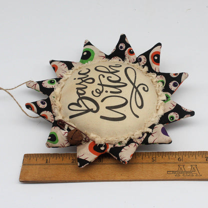 Primitive Halloween Sunflower Ornament - Basic Witch
