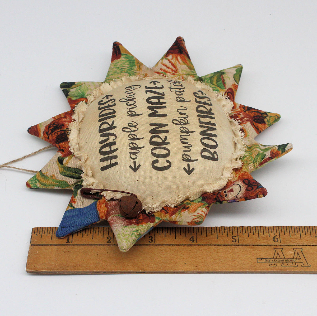 Primitive Autumn Sunflower Ornament - Hay Rides Corn Maze
