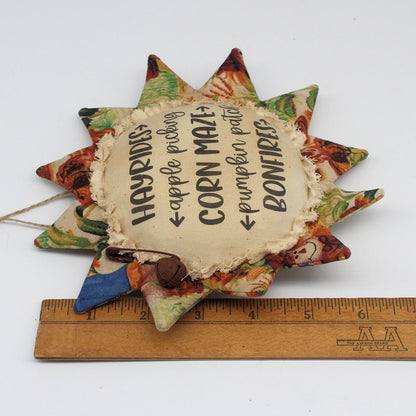 Primitive Autumn Sunflower Ornament - Hay Rides Corn Maze