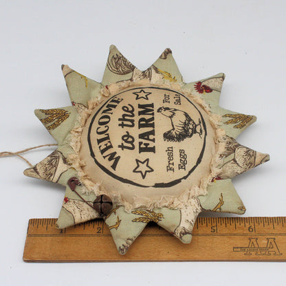 Primitive Farmhouse Sunflower Ornament Bowl Filler - Farm Welcome Fresh Eggs
