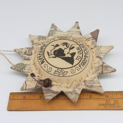 Primitive Farmhouse Sunflower Ornament Bowl Filler - Cow Welcome