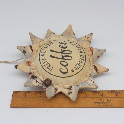 Primitive Farmhouse Sunflower Ornament Bowl Filler - Coffee Served Daily