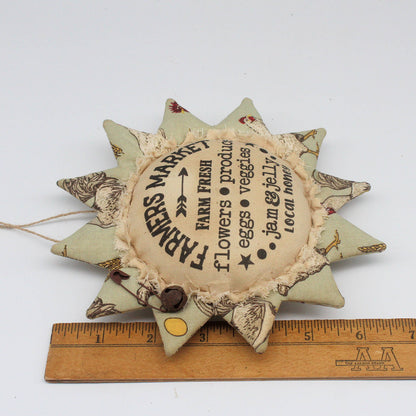 Primitive Farmhouse Sunflower Ornament Bowl Filler - Farmers Market