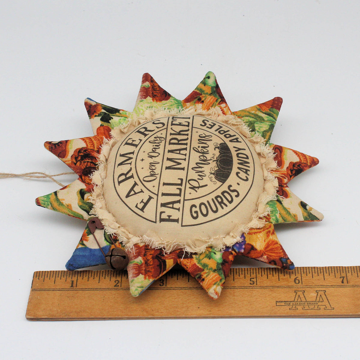 Primitive Autumn Sunflower Ornament - Fall Market Gourds