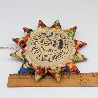 Primitive Autumn Sunflower Ornament - Fall Market Gourds