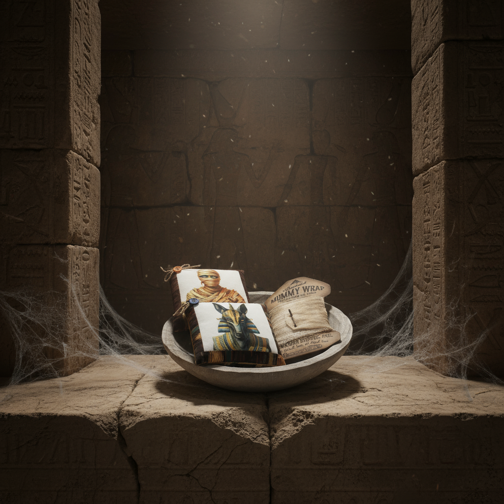 Mummy Wrap Pillow Tucks 3-Set Halloween Decor