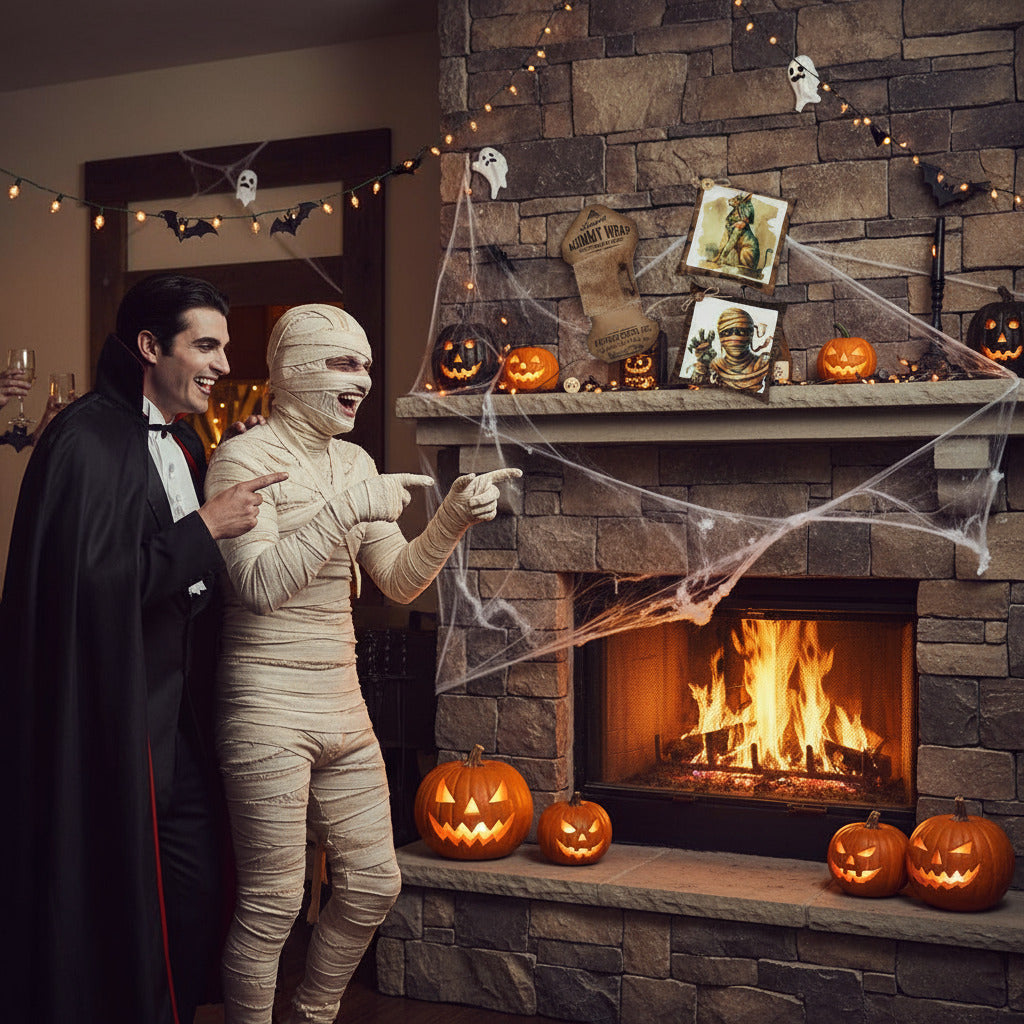 Two mummy mini pillow tucks along with a card of mummy wrap