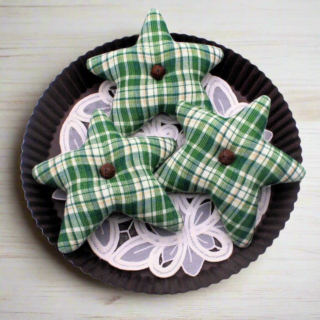 Green homespun star bowl fillers