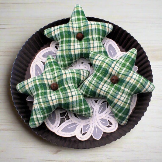 Green homespun star bowl fillers