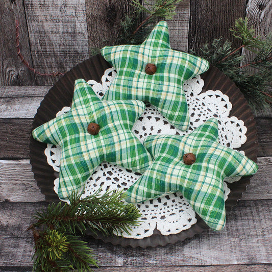 Homespun Stars Bowl Fillers 3-Set Green Holiday