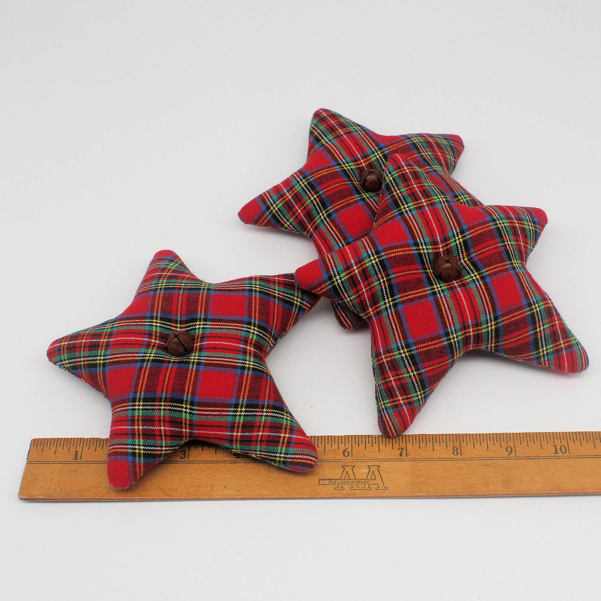 Primitive Homespun Fabric Star Bowl Fillers – Set of 3 Christmas Cabin