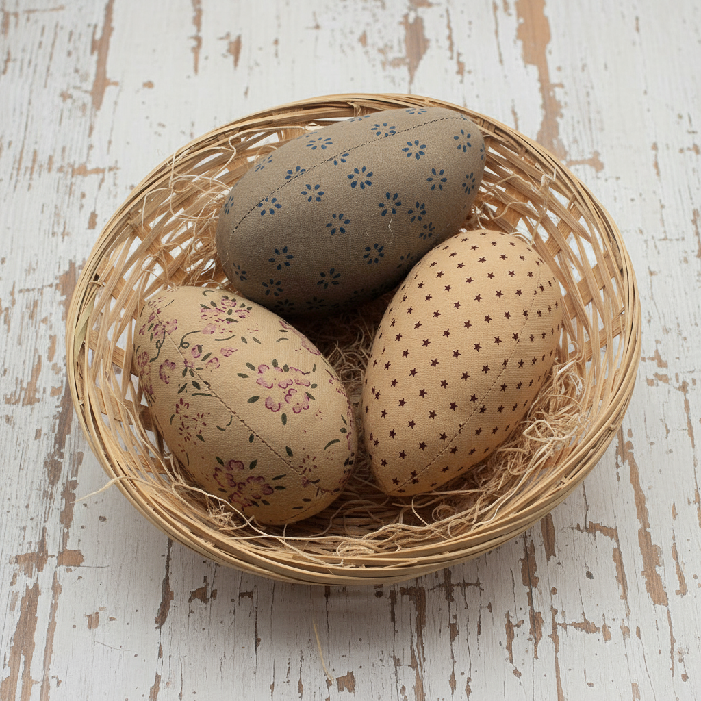Set of three fabric egg bowl fillers