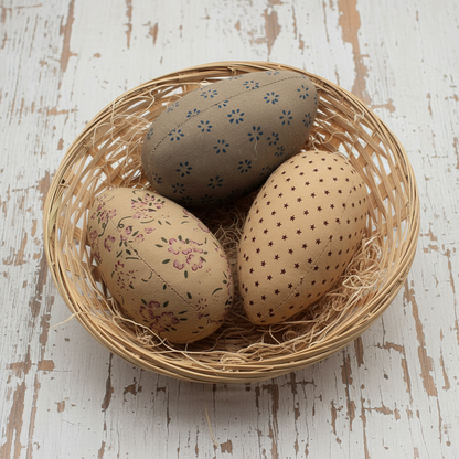 Set of three fabric egg bowl fillers