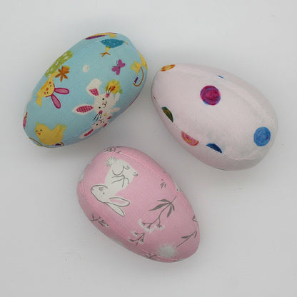 Set of three pastel fabric Easter egg bowl fillers