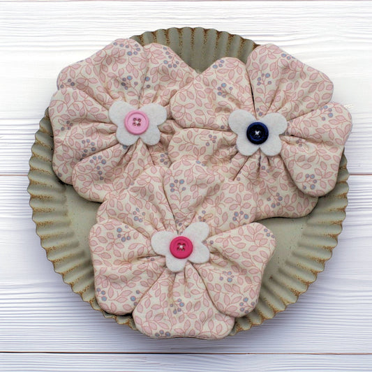 Pastel fabric flower bowl fillers