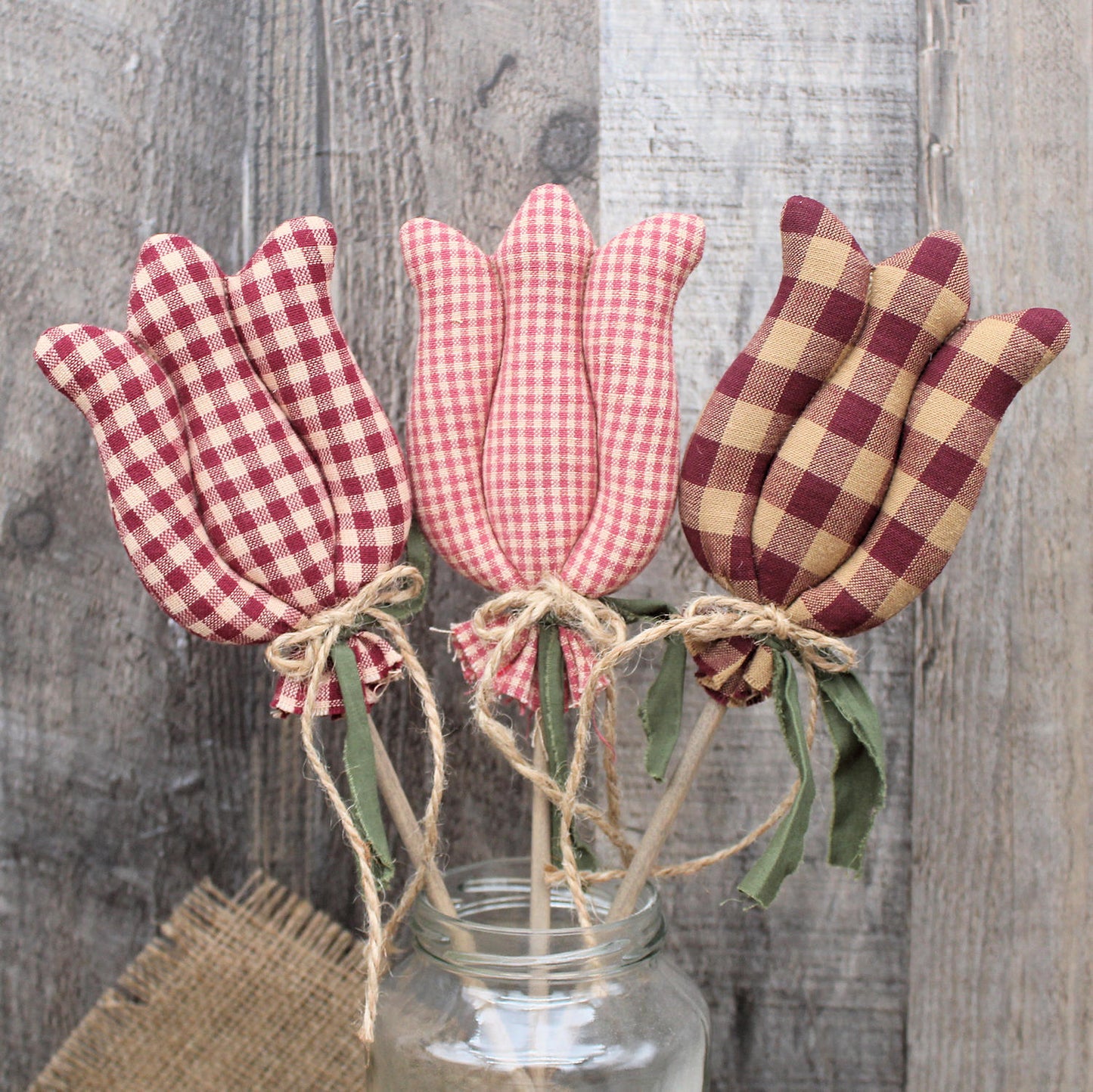 Homespun Tulips Vase Fillers 3-Set Pokes