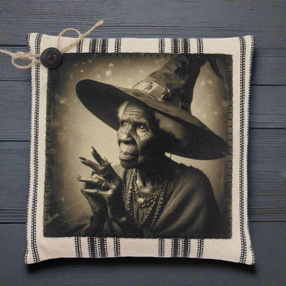 Pillow tuck with a witch design