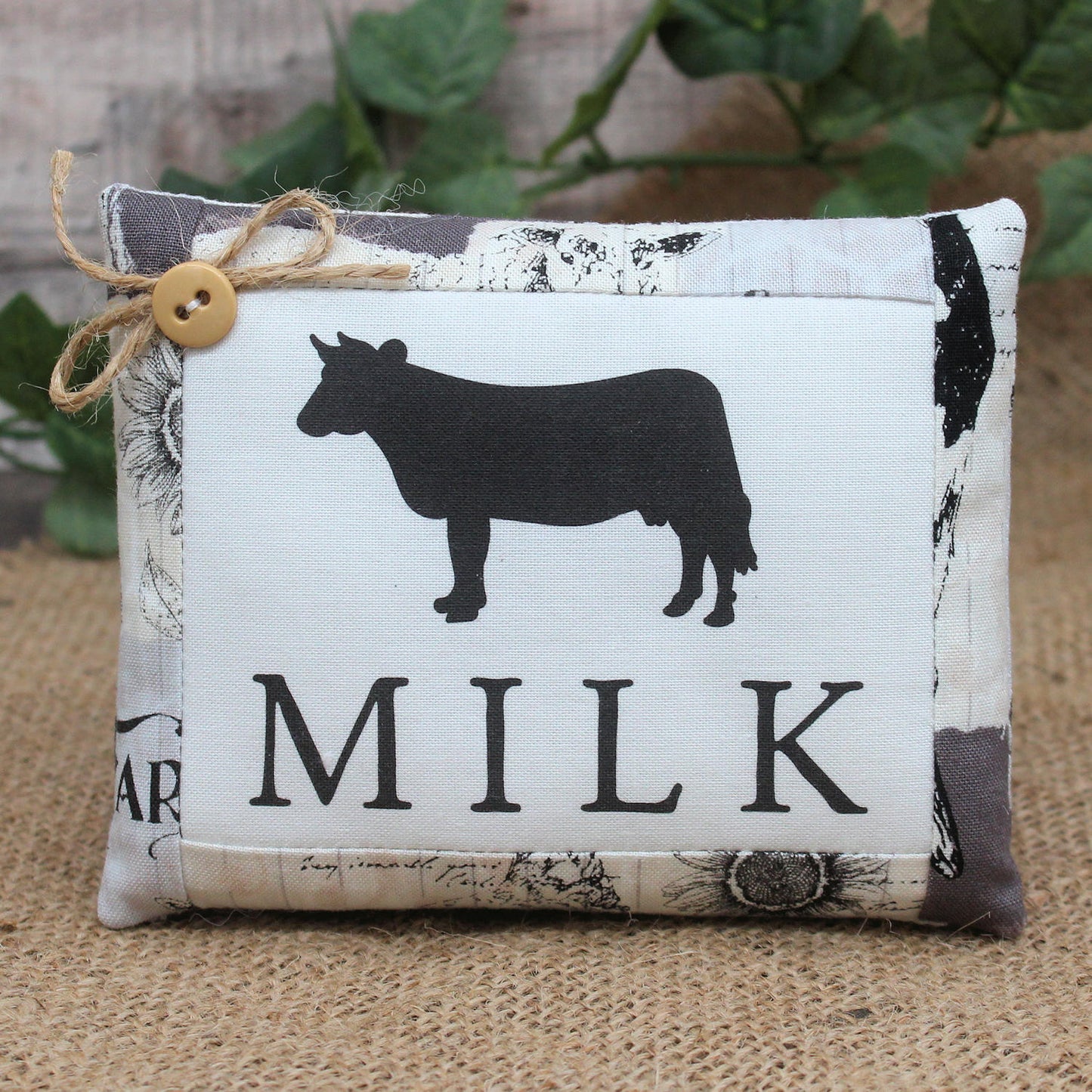 Milk Cow Mini Pillow Sign Farmhouse Bowl Filler