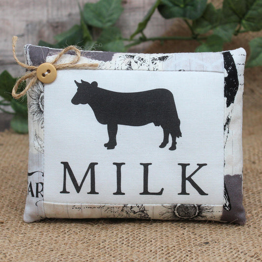 Milk Cow Mini Pillow Sign Farmhouse Bowl Filler