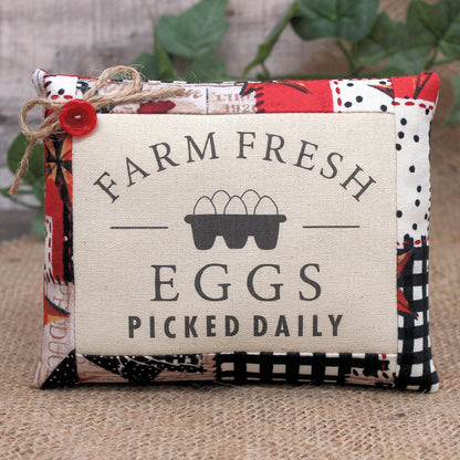 Farm Fresh Eggs Daily Mini Pillow Sign Farmhouse Bowl Filler