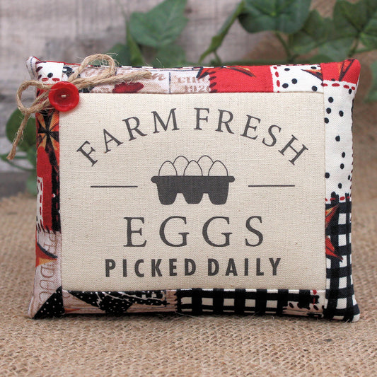 Farm Fresh Eggs Daily Mini Pillow Sign Farmhouse Bowl Filler