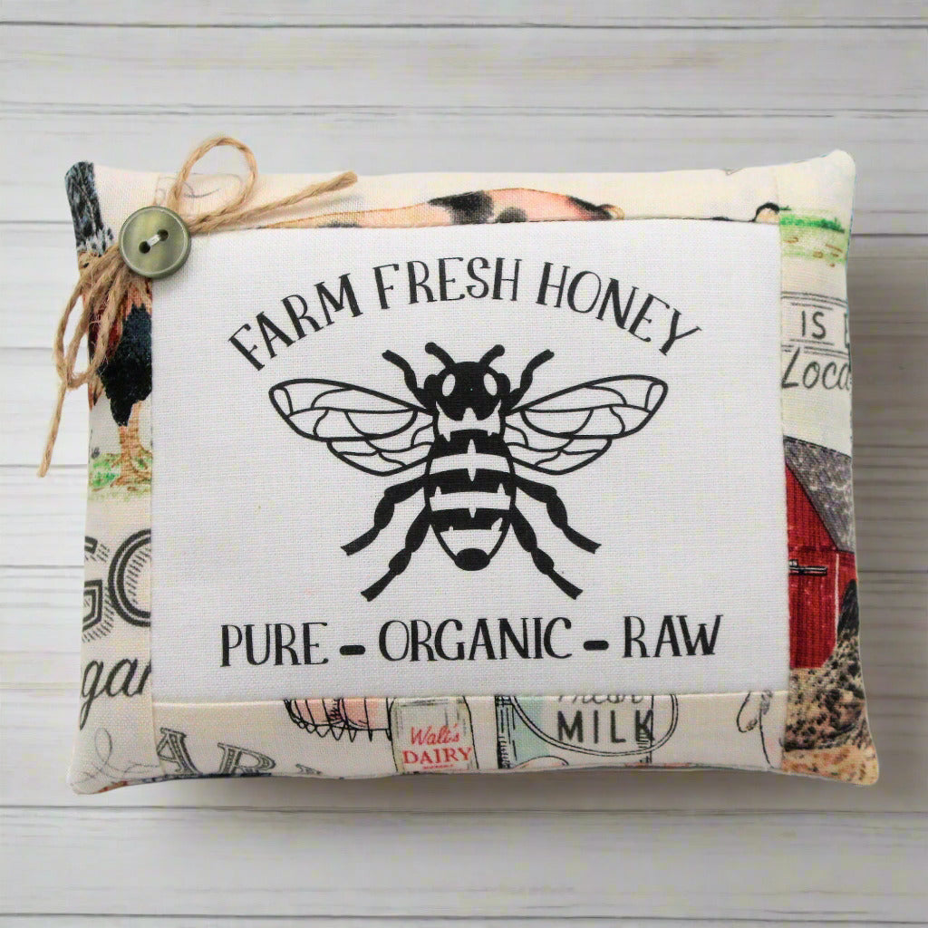 Farm Fresh Honey Mini Pillow Sign Farmhouse Bowl Filler