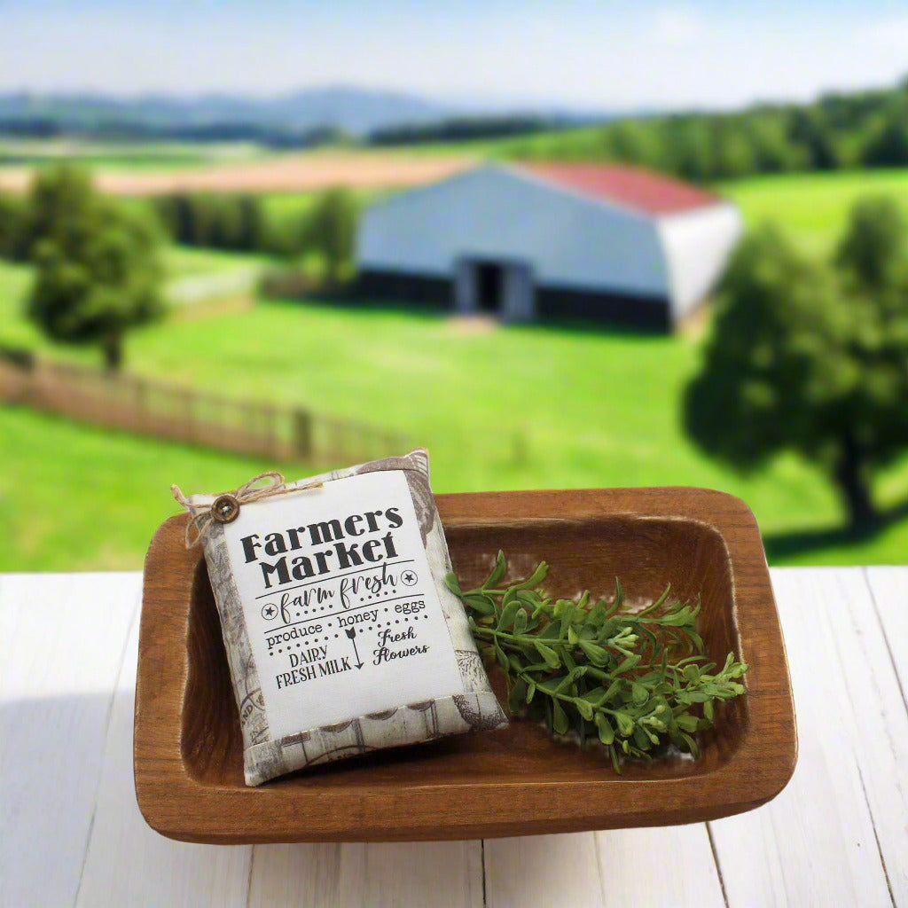 Farmers Market Mini Pillow Sign Farmhouse Bowl Filler