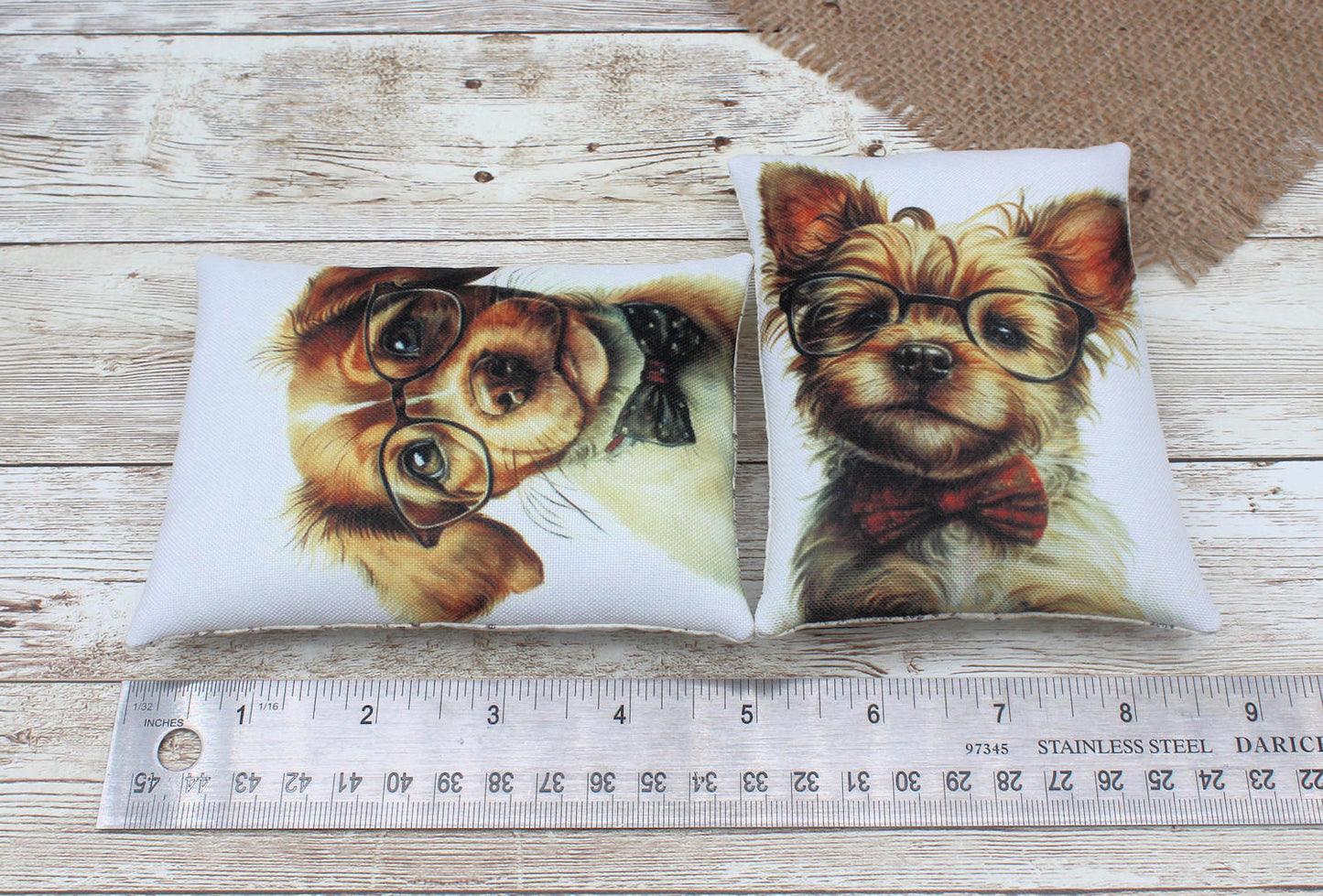 Dogs Wearing Glasses Whimsical Bowl Fillers 2-Set