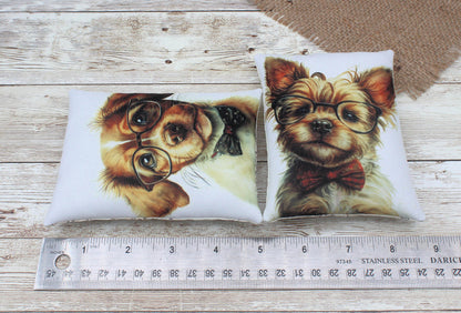 Dogs Wearing Glasses Whimsical Bowl Fillers 2-Set