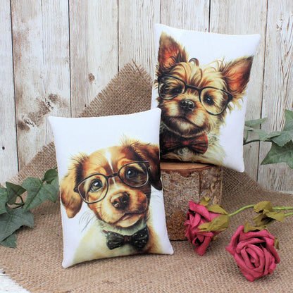 Dogs Wearing Glasses Whimsical Bowl Fillers 2-Set