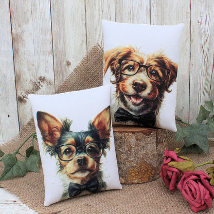 Dogs Wearing Glasses Whimsical Bowl Fillers 2-Set