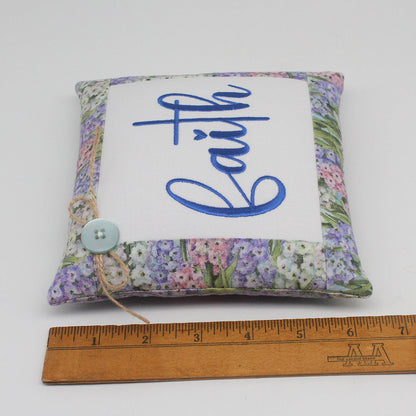 Faith Inspirational Christian Pillow Tuck – 6x6 Embroidered Accent Decor
