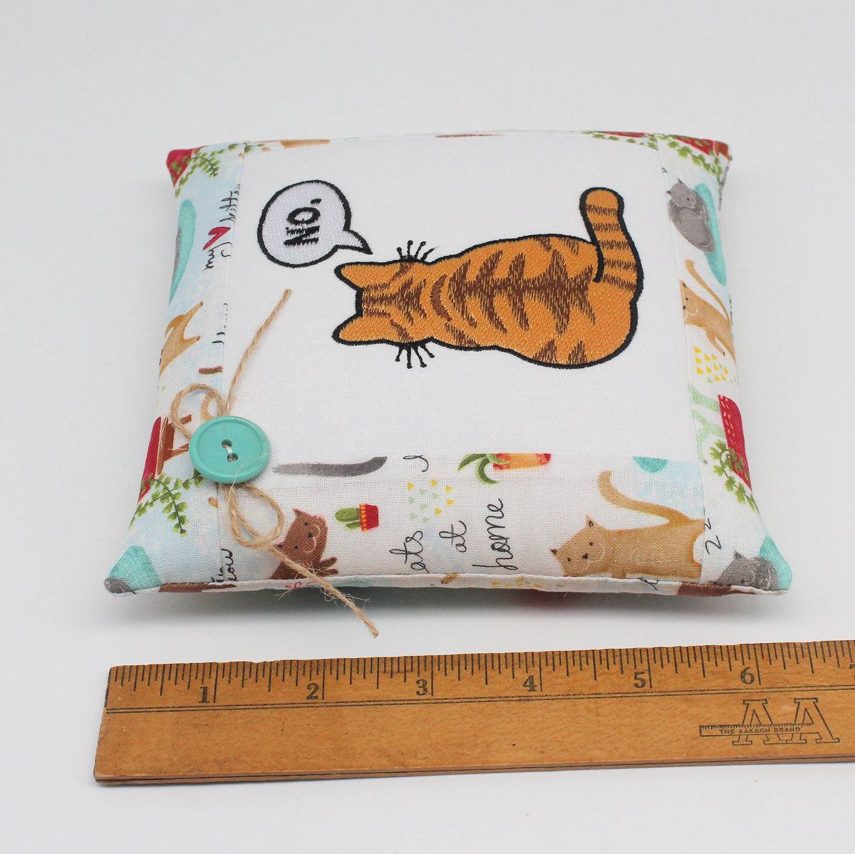 Funny Sassy Cat No Pillow Tuck – 6x6 Embroidered Cat Lover Decor