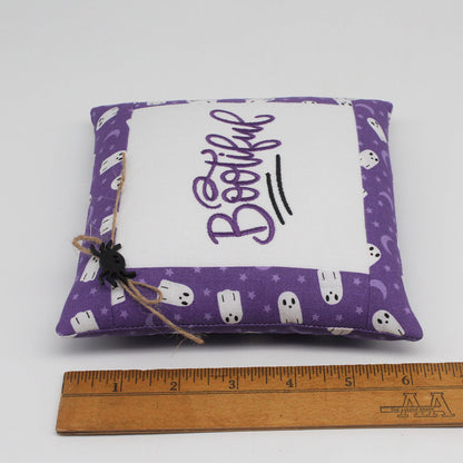 Bootiful Ghost Mini Pillow Tuck – 6x6 Embroidered Halloween Bowl Filler